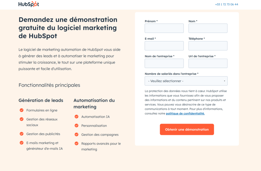 Hubspot – Landing Page