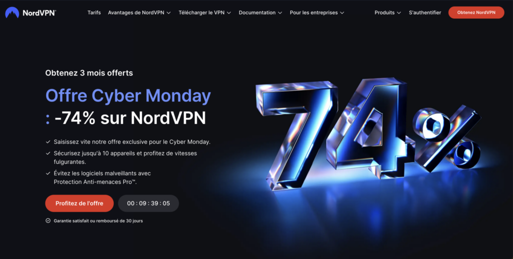 NordVPN homepage