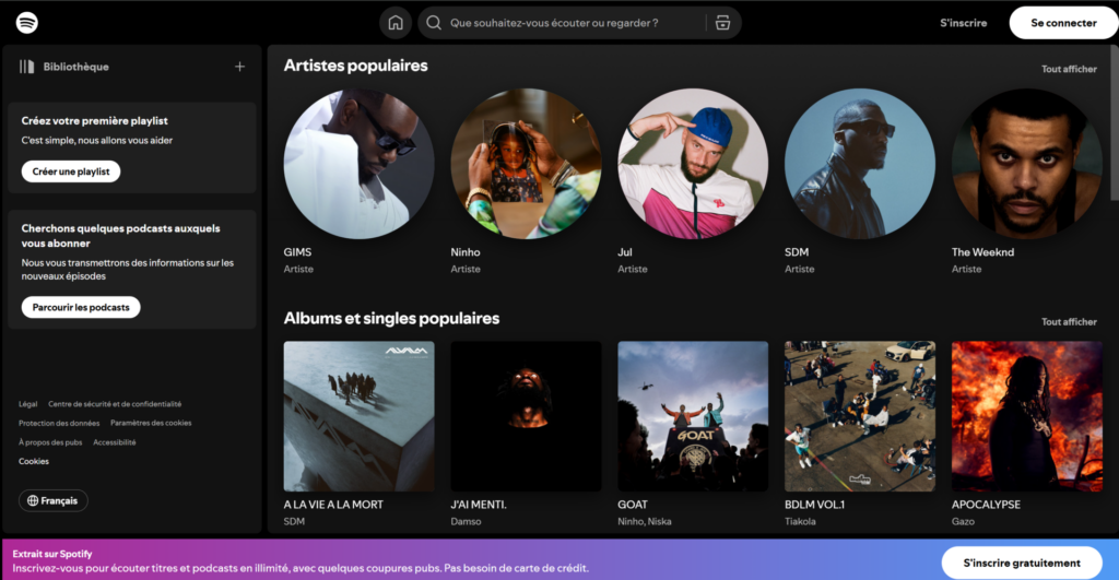 Spotify Splash landing page